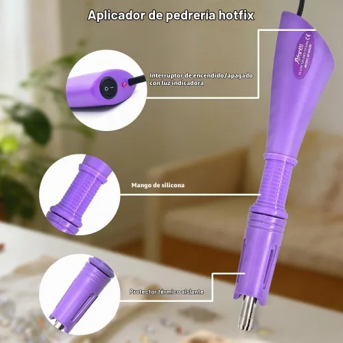 Vista 2 de Afantti Herramienta aplicadora Hotfix Rhinestone Setter Wand Bedazzler Kit