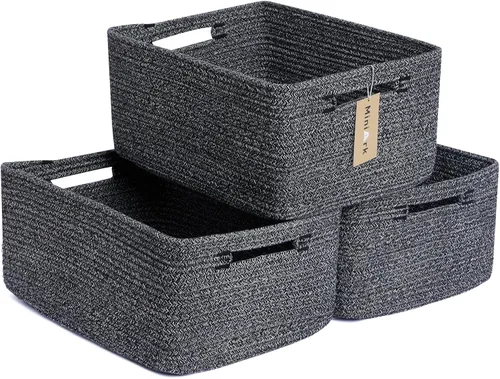 Vista 16 de MiniArk Cestas grandes de almacenamiento para estantes, organizadores de armario, para ropa, manta, toallas, guardería, caja de juguetes, cestas