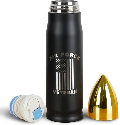 Vista 10 de Vaso de 17 onzas con tapa, regalo ideal para el Día del Padre, cumpleaños, Día de los Veteranos, Navidad, perfecto para la fuerza aérea, la armada