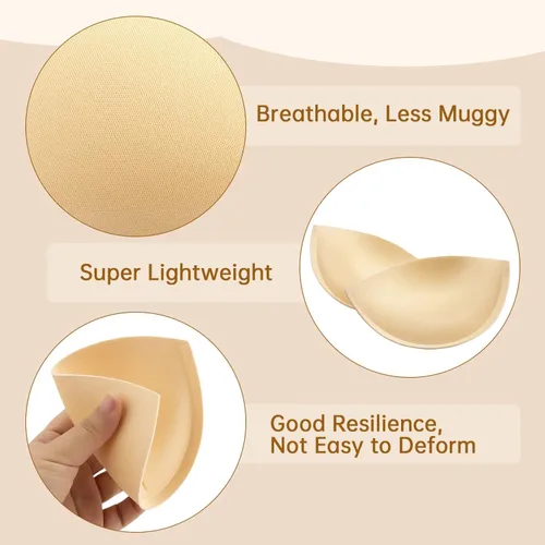 Vista 4 de Almohadillas de brasier para mujer, inserciones push-up KSang coser en los potenciadores de pecho añade 1-2 tamaños de taza al instante AB, C Cup