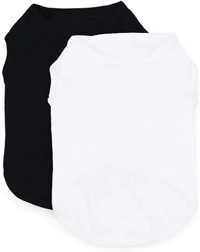 Vista 2 de Paquete de 2 camisas para perros, camisa lisa para perros y niñas, ropa de algodón para mascotas, apta para perros y gatos pequeños, extra pequeños
