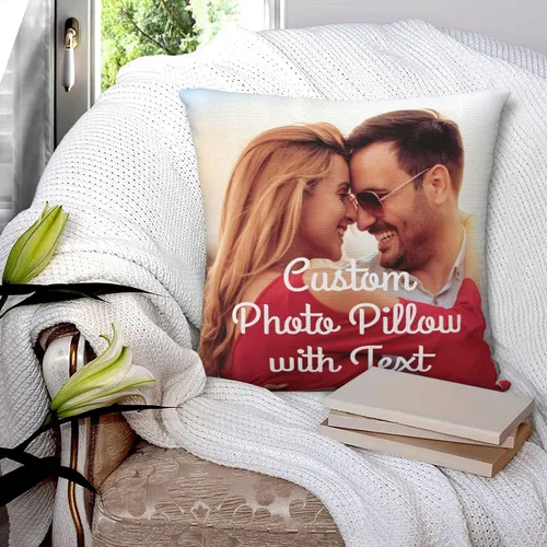 Vista 2 de Funda de almohada personalizada con foto, fundas de almohada personalizadas con imagen, funda de cojín decorativa para sofá, cama, sala de estar