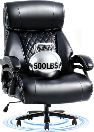 Vista 16 de FLEXISPOT Silla de oficina grande y alta de gran tamaño, reposabrazos abatibles de 180° para mascotas y leggings cruzados, silla de escritorio