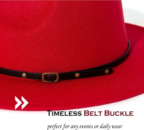 Vista 12 de Lisianthus - Sombrero con cinta con hebilla de ajuste, para mujer, modelo Fedora