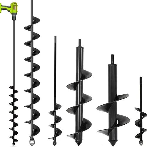 Vista 19 de TCBWFY Broca de taladro de jardín para plantar de 1.6 x 16.5 pulgadas y 3.5 x 16 pulgadas, herramienta de maceta resistente para cavar agujeros