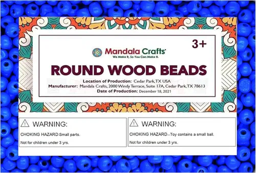 Vista 125 de Mandala Crafts - 2000 cuentas de madera redondas pequeñas de 6 mm para manualidades, suministros de macramé - cuentas de madera natural negra sin