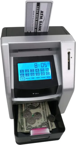 Vista 2 de Caja de ahorros de cajeros automáticos de juguete para niños con pantalla táctil electrónica Touch screen interface, realistic savings bank