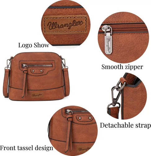 Vista 5 de Wrangler - Bolsos cruzados pequeños para mujer, bolsos y bolsos de hombro lindos con correa ajustable