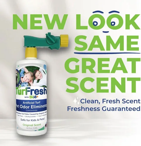 Vista 2 de TurFresh BioS+ Eliminador de olores de mascotas de césped artificial – Concentrado de enzima para orina de perro y heces para césped artificial