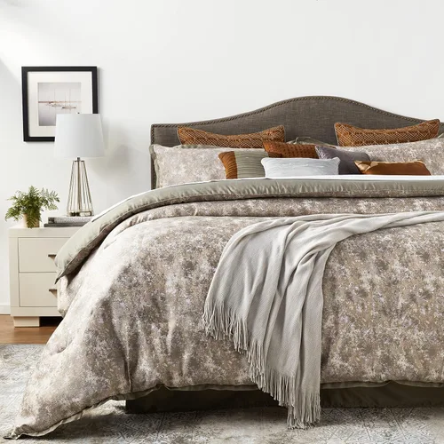 Vista 10 de Riverbrook Home Elegant Collection - Juego de edredón tamaño King, Aileen, gris/especias, juego de 12 piezas