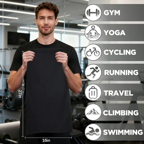 Vista 5 de Toallas de microfibra para gimnasio para hacer ejercicio, toallas de yoga de secado rápido para hombres y mujeres, tenis, 16 pulgadas x 27 pulgadas