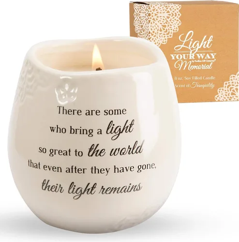 Vista 8 de Pavilion - When Someone You Love Becomes a Memory That Memory Becomes a Treasure - Vela de cerámica rellena de soja de 8 onzas