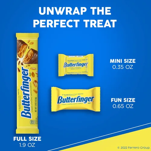 Vista 8 de Butterfinger Barra de Dulce de Tamaño Completo, 36 Unidades, Dulce Crujiente y Crocante con Mantequilla de Maní Para Llevar, 1.9 oz Cada Una
