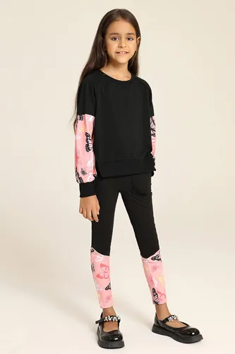 Vista 5 de Danna Belle Conjunto deportivo de 2 piezas con leggings para niñas, talla 5-12