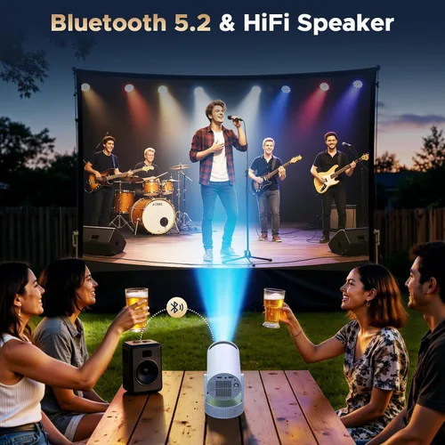 Vista 11 de Mini proyector con WiFi y Bluetooth, proyector portátil con batería incorporada, 4K compatible con Android 11.0 Proyector inteligente