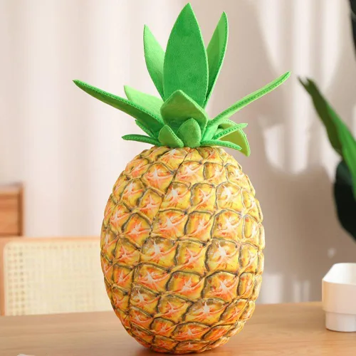 Vista 2 de Almohada de piña de fruta de 16 pulgadas de peluche Forma realista de la fruta