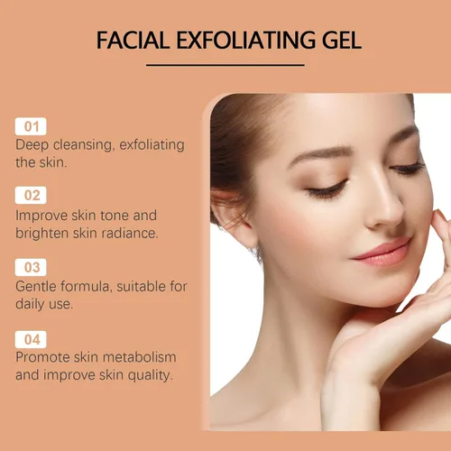 Vista 6 de Gel exfoliante naranja para cara y cuerpo, limpiador profundo hidratante facial exfoliante exfoliante exfoliante suave limpia suciedad y aceites