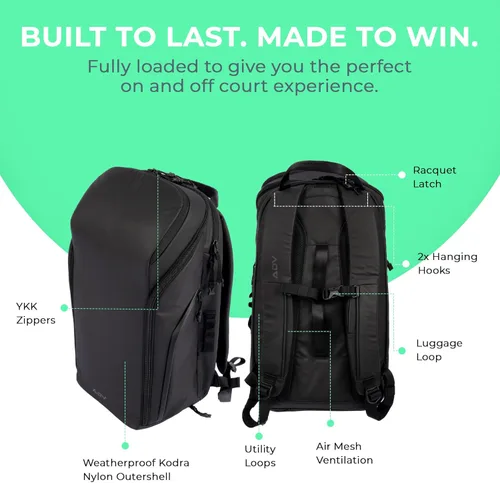 Vista 4 de ADV Tennis Pro V3 - Mochila para Tenis y Pickleball V2 - Mochila Flexible