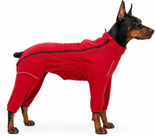 Vista 18 de Lovelonglong Abrigo cálido para perro, chaqueta resistente al viento para perros pequeños, medianos y grandes, abrigo de invierno de forro polar