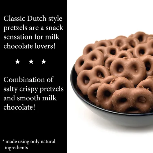 Vista 2 de Liberty Bell Mini pretzels cubiertos de chocolate con leche real, bolsa de 40 onzas