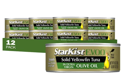 Vista 15 de StarKist E.V.O.O. Atún Blanco Sólido Albacore en Aceite de Oliva Virgen Extra, 4.5 Oz, Paquete de 12