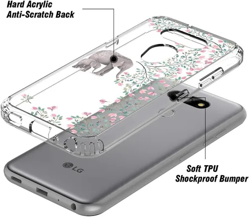 Vista 7 de Funda transparente para LG Aristo 5 / Aristo 5+ / Fortune 3 / Risio 4 / Phoenix 5 / K8X / K31 / Tribute Monarch (5.7 pulgadas, 2020) [Elefante]