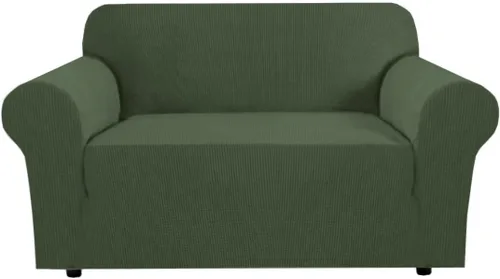 Vista 81 de H.VERSAILTEX Funda elástica para sofá, fundas suaves para muebles de 3 cojines, con tela jacquard gruesa a cuadros con parte inferior elástica, sofá