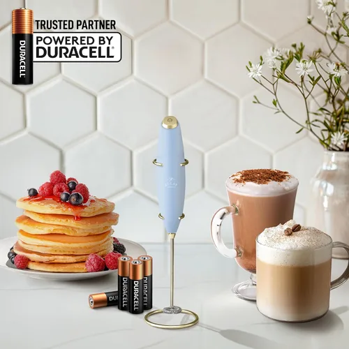 Vista 168 de Zulay Milk Boss Espumador de leche potente manual, hace espuma para latte, batidor para mezclar bebidas, café, miniespumador para capuchino, frappé