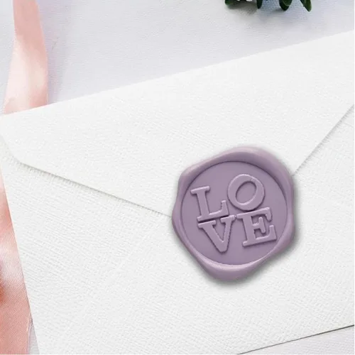Vista 6 de Love - Calcomanías adhesivas para sellar cera, 25 unidades, prefabricadas con cera de sellado real (rosa rubor)