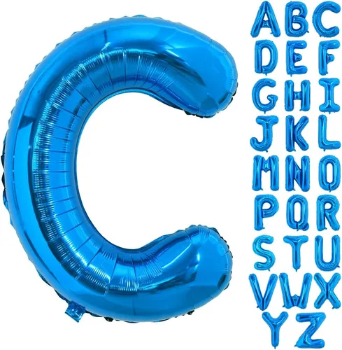Vista 15 de Globos TONIFUL de 40 pulgadas, grandes, azules, con letras B gigantes, globos de alfabeto de papel de aluminio, mylar, grandes globos