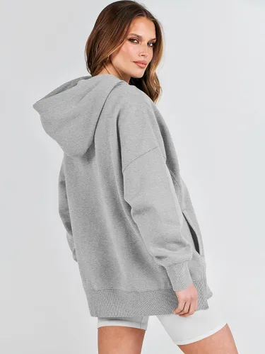 Vista 6 de ANRABESS Sudaderas con capucha de gran tamaño para mujer, sudadera de forro polar 2024, trajes de moda para adolescentes y niñas