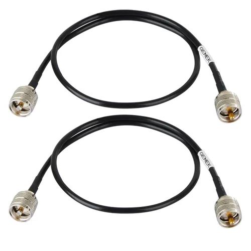 Vista 6 de Cable coaxial UHF CB de 1 pie – 2 unidades, KMR195 PL259 macho a macho, cable coaxial UHF de baja pérdida, cable coaxial CB para radio HAM, radio