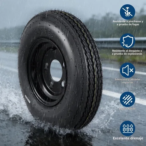 Vista 7 de Garvee 2-Pack 4.80-8 4.80x8 Trailer Tires with 8" Rims