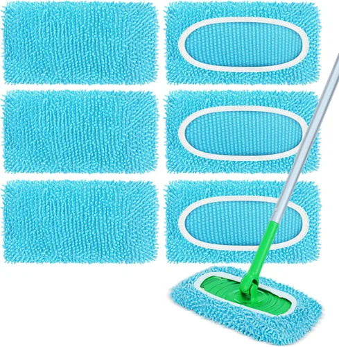Vista 7 de 15 almohadillas de microfibra reutilizables compatibles con trapeador de barredora, repuestos de almohadillas húmedas de repuesto y paños de barrido