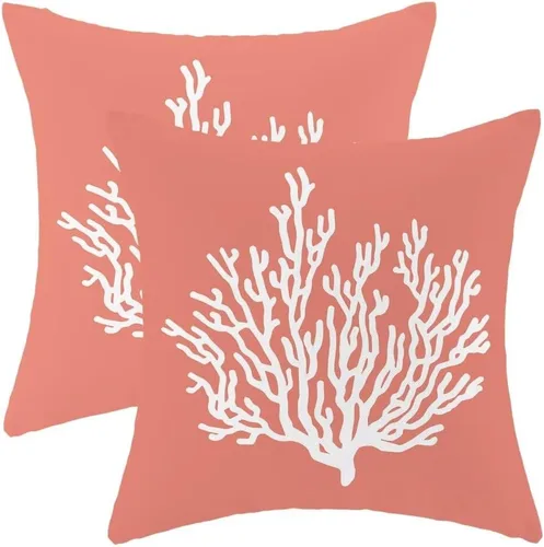 Vista 27 de AEIOAE Juego de 2 fundas de almohada costeras de 16 x 16 pulgadas, fundas de cojines decorativos náuticos de playa con estrellas de mar negras