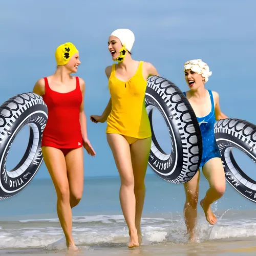 Vista 5 de Flotador inflable de piscina para adultos, tubos gigantes inflables para neumáticos, anillos de natación, decoración de fiesta para piscina, lago