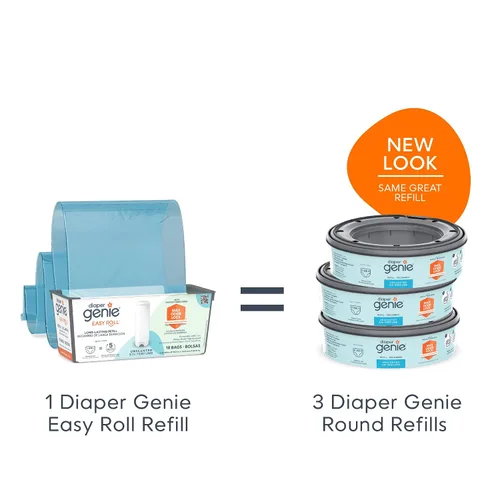 Vista 10 de Diaper Genie Signature Pail (gris) incluye 1 rollo de recarga fácil con 18 bolsas Capacidad para hasta 846 pañales de tamaño recién nacido por
