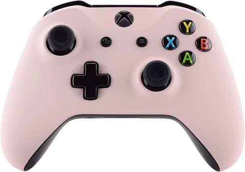 Vista 4 de eXtremeRate Soft Touch Cherry Blossoms Pink Top Shell Front Housing Faceplate Replacement Parts with Side Rails Panel for Xbox One X & One S