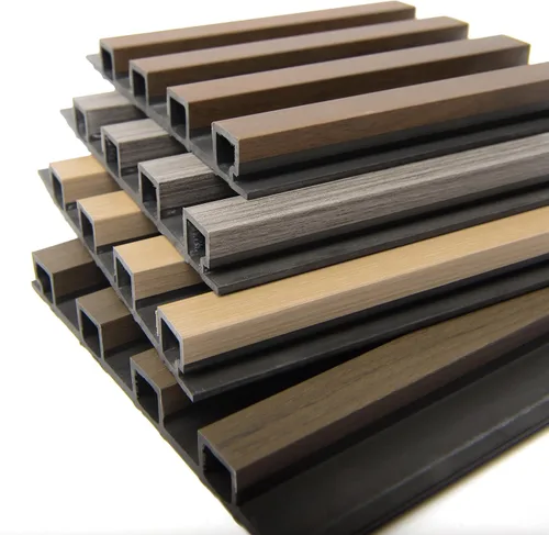 Vista 4 de Art3d Paquete de 4 paneles de pared de listones de madera WPC de 6 x 6 pulgadas para decoración de pared interior, paneles de pared acústicos