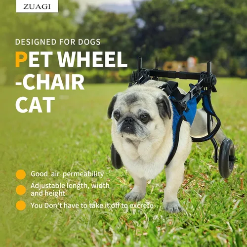 Vista 4 de Soporte de pierna y cadera para perro para silla de ruedas para mascotas, silla de ruedas para patas traseras, carrito ajustable para mascotas