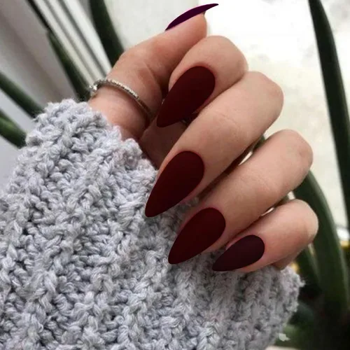Vista 12 de Uñas postizas de presión con forma de almendra rosa de longitud media estilo stiletto, uñas artificiales de gel suave reutilizables acrílicas