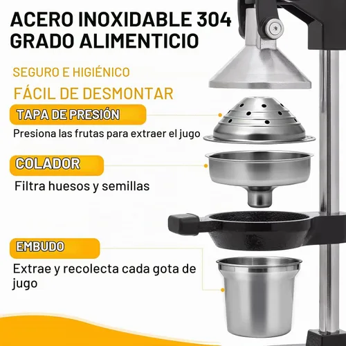 Vista 2 de Exprimidor de Hierro Fundido con Palanca Manual para Frutas Cítricas, Granadas, Pomelo, Exprimidor de Hierro Fundido Resistente, Exprimidor de Limón