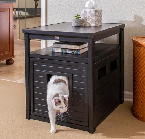 Vista 4 de Caja de aserrín/mesa auxiliar ECOFLEX Litter Loo., Espresso Negro