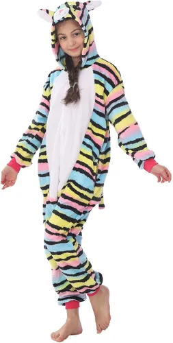 Vista 9 de Disfraz de franela para niños, disfraz de Halloween, Pascua, animales, cosplay para niñas y niños, una pieza