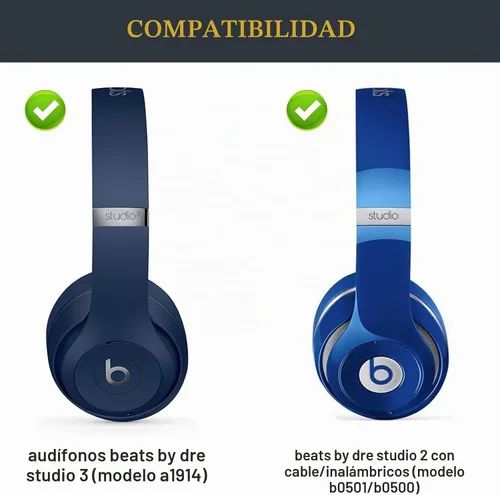Vista 2 de Beat - Diadema de repuesto para Studio 3, igual que las piezas de la banda de arco, kit de reparación compatible con Beats by Dre Studio 3 (A1914)