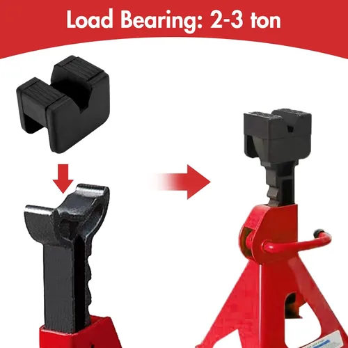 Vista 5 de Toolly Paquete de 4 adaptadores de almohadilla para soporte de gato, 2-3 toneladas universal de goma resistente con marco ranurado riel protector