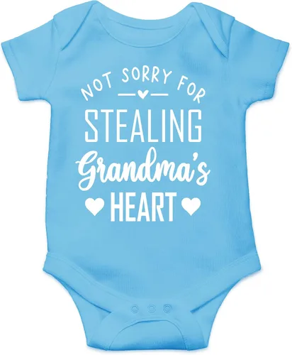 Vista 24 de CBTwear Not Sorry for Stealing Grandma's Heart – Ropa de bebé – Divertido body para recién nacido para niños y niñas