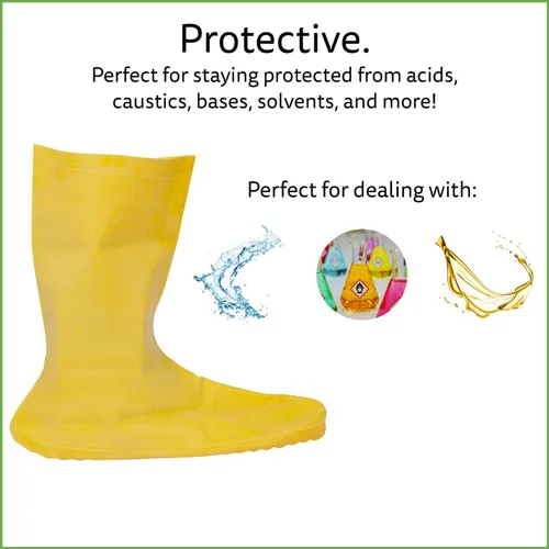 Vista 5 de Cordova LBC10L - Botas unisex de seguridad para adultos, de goma natural amarilla, estilo sobre calzado, grandes, grandes, grandes de EE. UU
