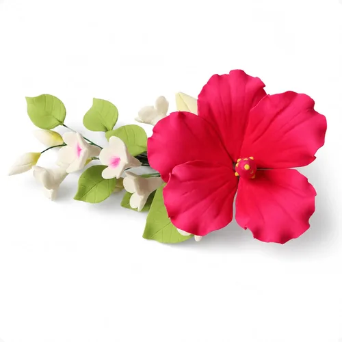 Vista 9 de Global Sugar Art Decoración para tartas de hibisco rosa profundo, flor tropical grande