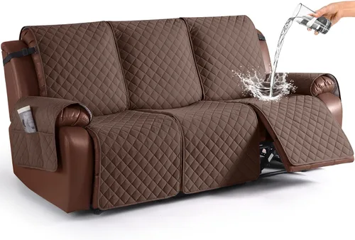 Vista 15 de KinCam Funda impermeable para sofá biplaza reclinable, funda antideslizante para sofá reclinable de 2 asientos, funda de sofá reclinable, protector
